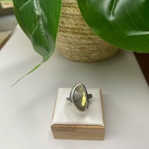 SALE! Laboradite set in 925 Sterling Silver Ring.   (SIZE 7.5)